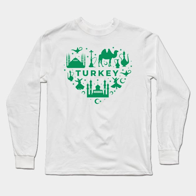 Turkey Long Sleeve T-Shirt by SunburstGeo